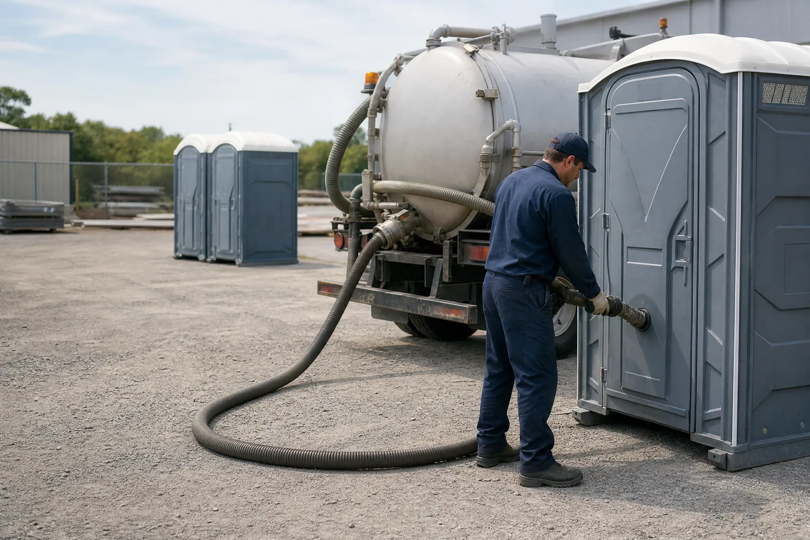 Service 4 portable sanitation setup
